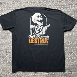 Zero Foxtrot Mens XXL T Shirt Live Laugh Destroy Black Skull USA